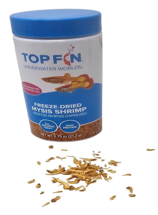 Top Fin روبيان مايسيس المجفف بالتجميد من توب فين، غذاء غني بالبروتين للأسماك، 0.75 أونصة، مكافأة طبيعية لأسماك المياه العذبة والمالحة - Image 2
